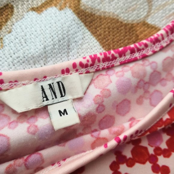 AND Womens flowing butterfly sleeve Pink Red top Size M - Picture 4 of 5